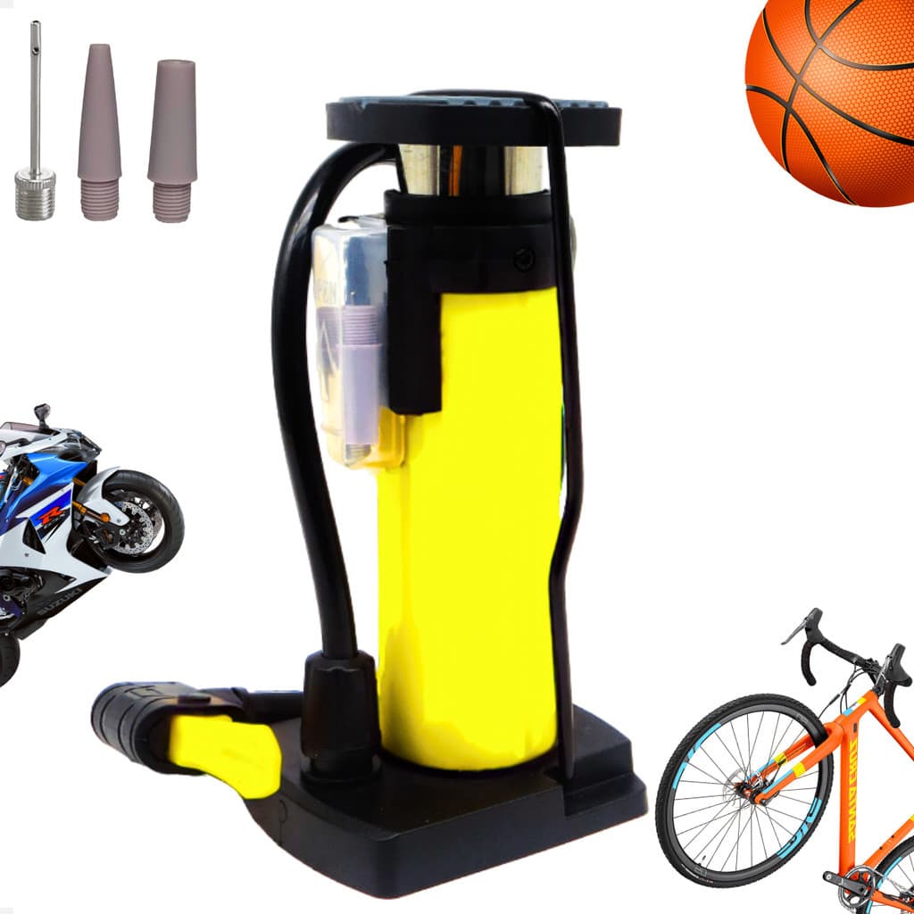 Bomba De Ar Manual Com Pedal 160 psi Encher Bola Pneu Bicicleta Bike Moto Balão Calibrar Compacto