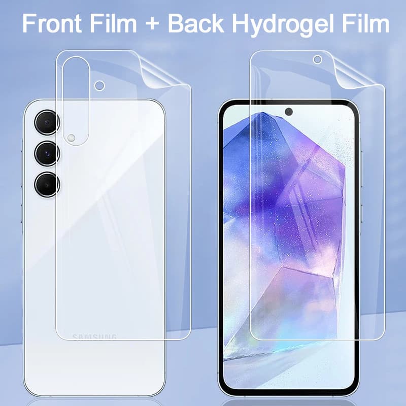 For Samsung Galaxy A17 A56 A36 A26 A16 A06 A55 A35 A25 A15 A05S Filme Hidrogel Frontal Cobertura Total Traseiro Protetor