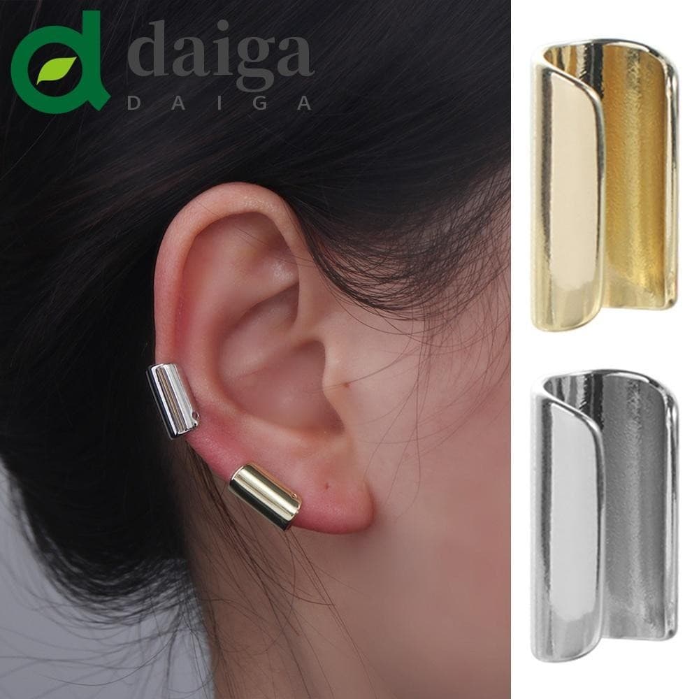 Clipe De Osso De Orelha DAIGA , Brinco De Tubo Longo Sem Piercing De Cor Sólida , Punho Falso De Cobre Helix Tragus
