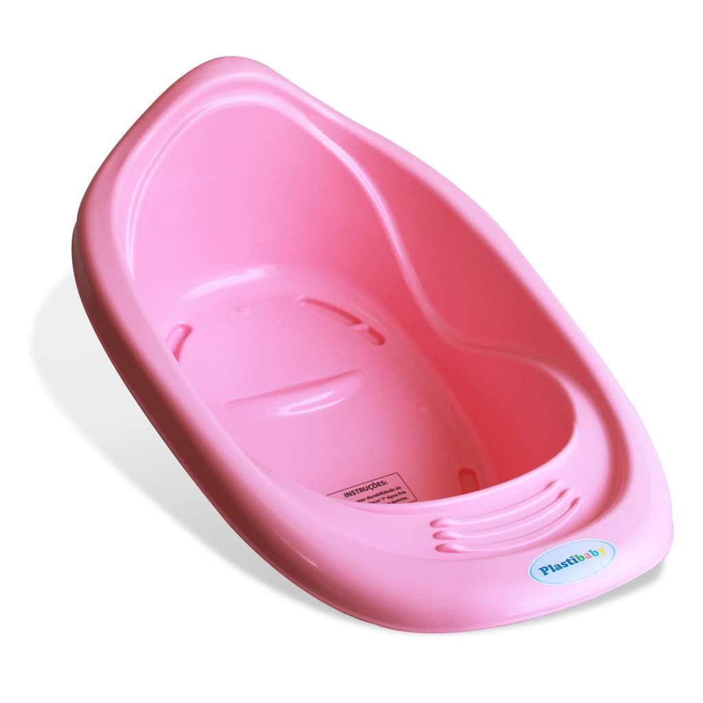 Banheira Para Bebê Nenê De Plástico Rosa 22 Litros plastibaby