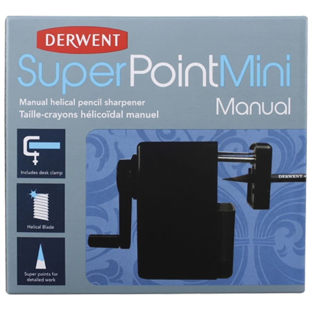 Apontador de Lápis Derwent Super Point de Mesa Manual com Manivela (1 Furo)