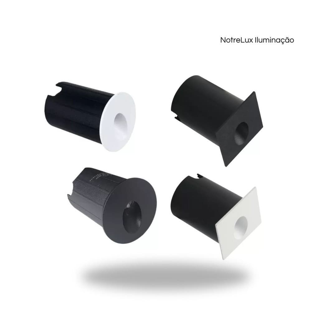 Balizador Led De Embutir Quadrado ou Redondo 2w IP65 Pega Chuva Área Externa Luz quente amarela