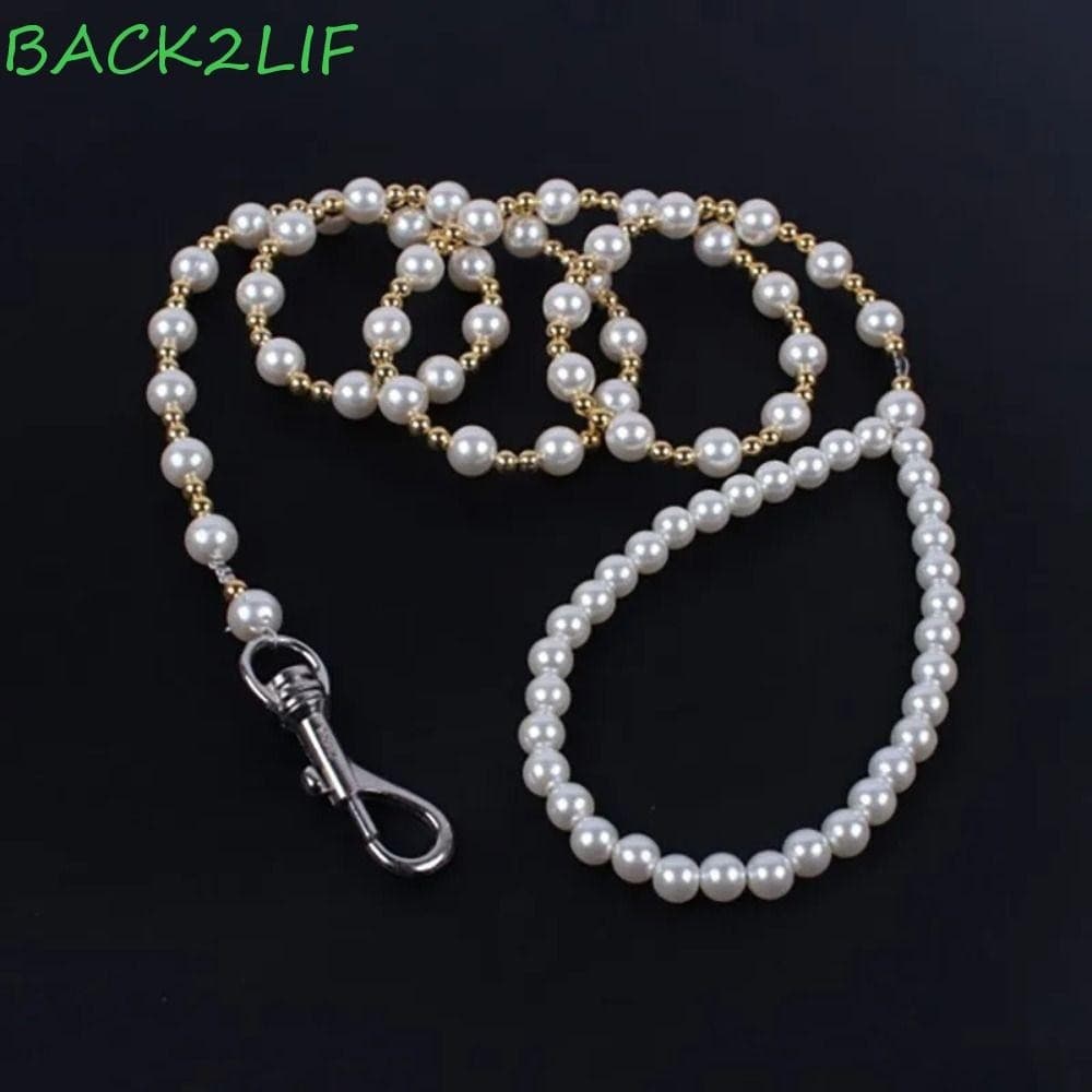 Trela De Arnês Para Cães Com Pérolas BACK2LIF , Cachorro Contas De Imitação Forte , Elegante