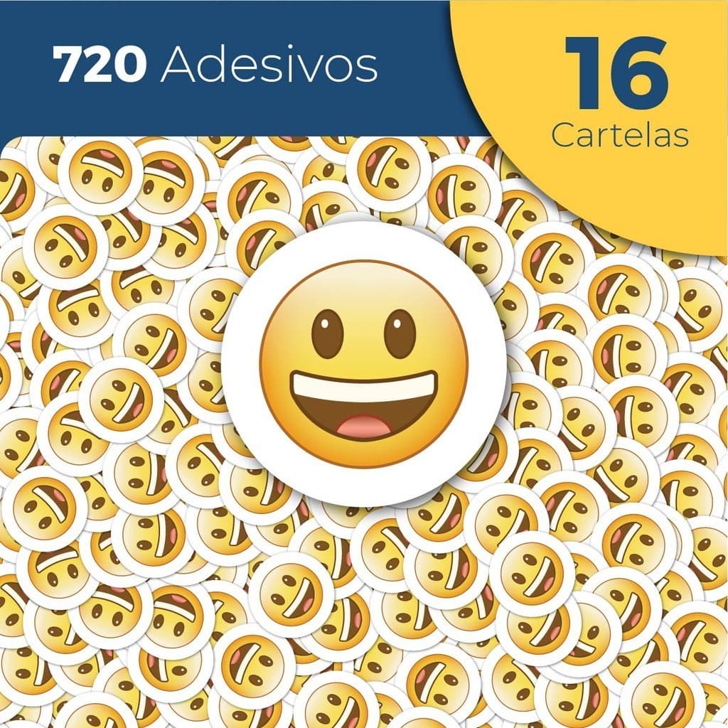 720 Adesivos Carinhas Felizes Emojis Adesivos para caderno Adesivo Escolar Infantil