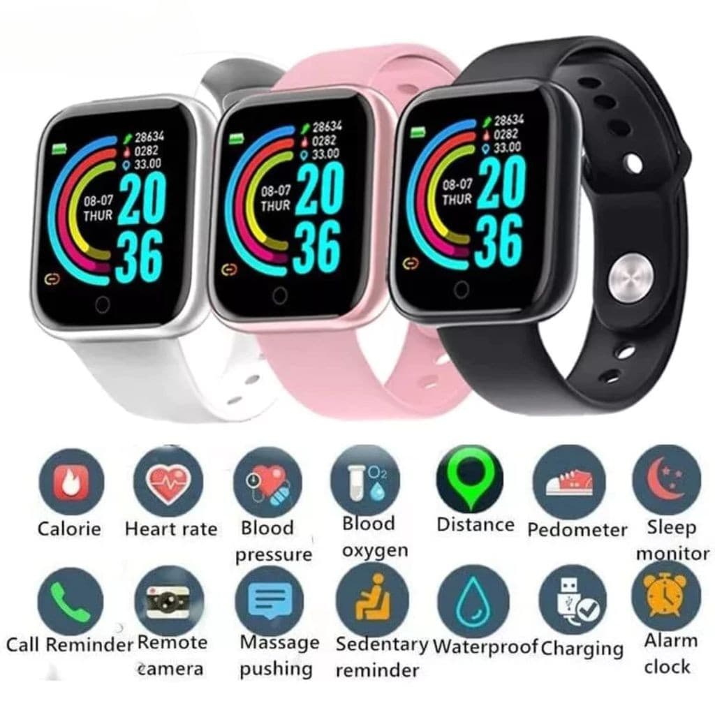 Relógio Inteligente D20 PRO Y68 Com Marcação De Batimentos Cardíacos Smartwatch Resistente Á Água