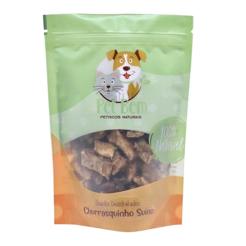 Churrasquinho Suíno Petisco Natural para Cães e Gatos 60gr - Pet Bem