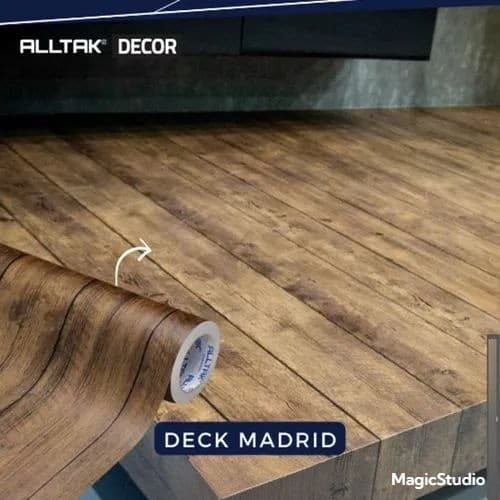 Adesivo Vinílico p/ Piso Chão Lavável Madeira Deck Madri – Alta Resistência e Fácil Aplicação