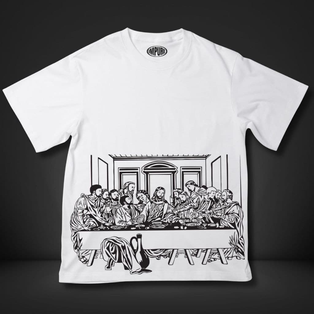 Camiseta Oversized Masculina Camisa 100% Algodao Streetwear Santa Ceia