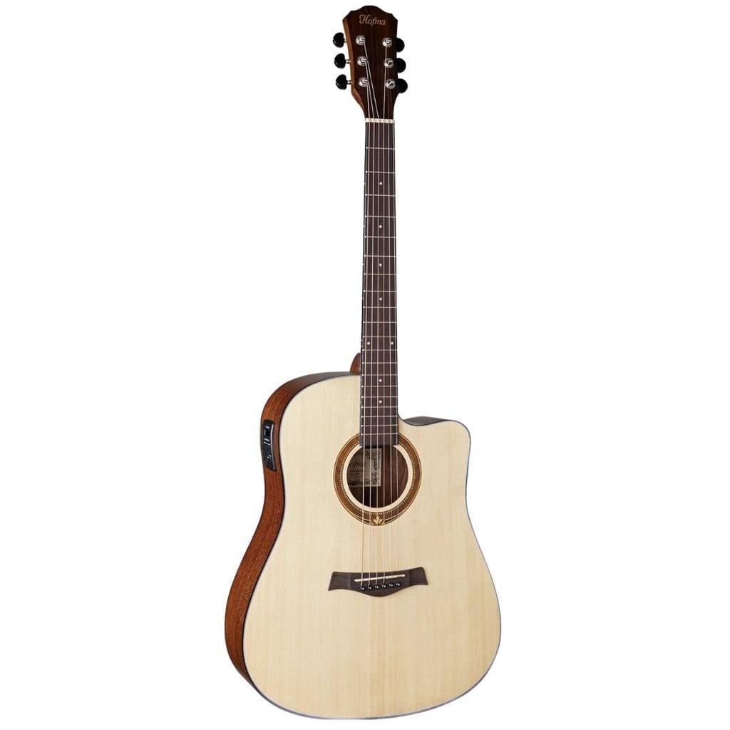 Violão Elétrico Hofma Hmf290 Com Afinador Aço Folk Satin Natural