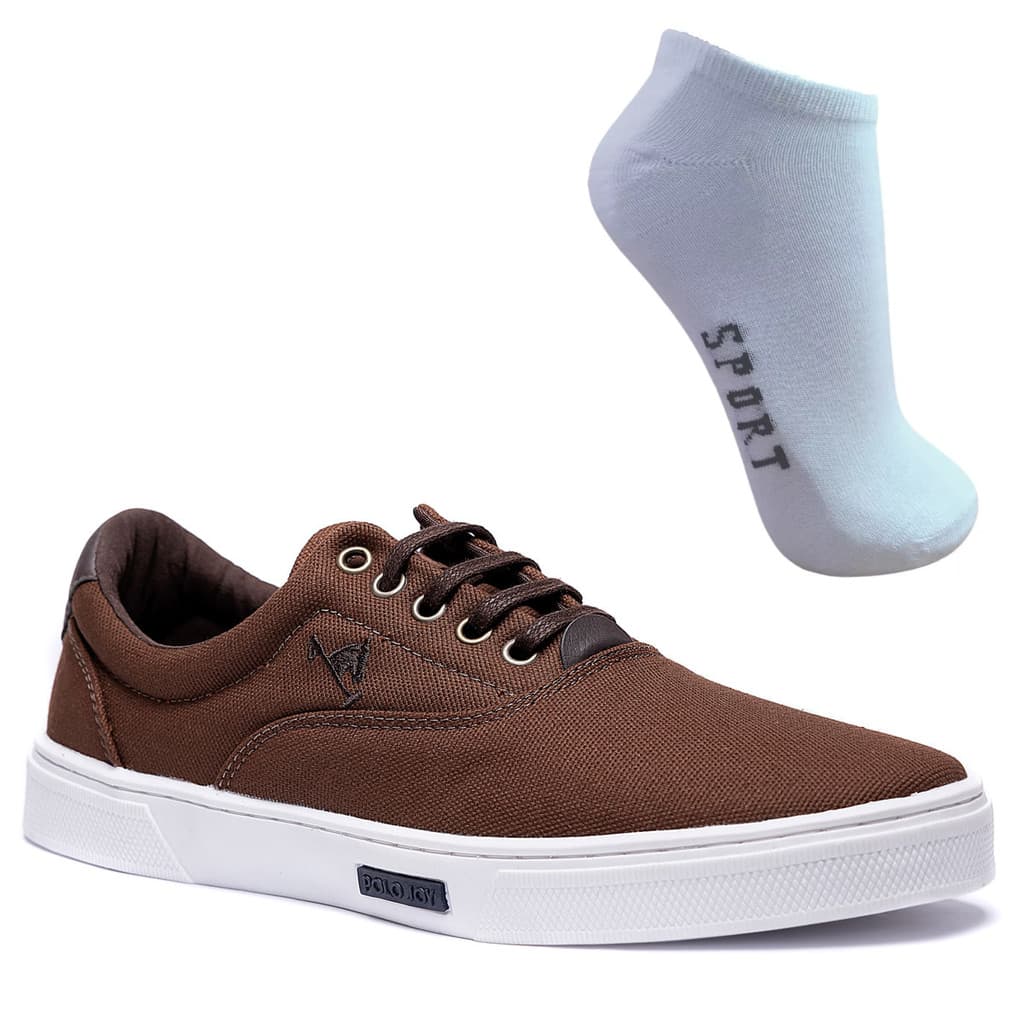 Kit Tênis Sapatênis Masculino Casual Polo Joy + Meia Soquete