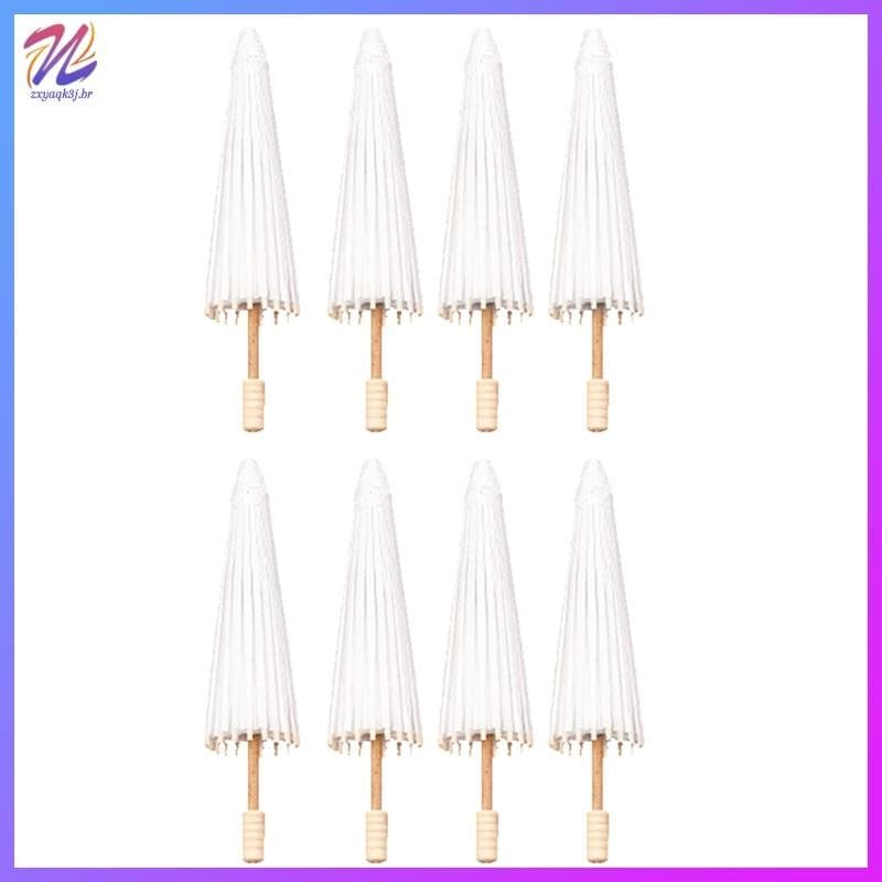 8 Pçs Guarda-Sol De Papel Chuva De Casamento Favor Chuvas De Bambu Para Peças Centrais Do Chuveiro De Panela Foto Adereç