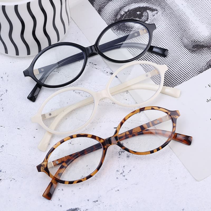 Óculos Feminino Masculino Versão Coreana Moda Novo Estilo Único Oval Retro Óculos De Armação Pequena