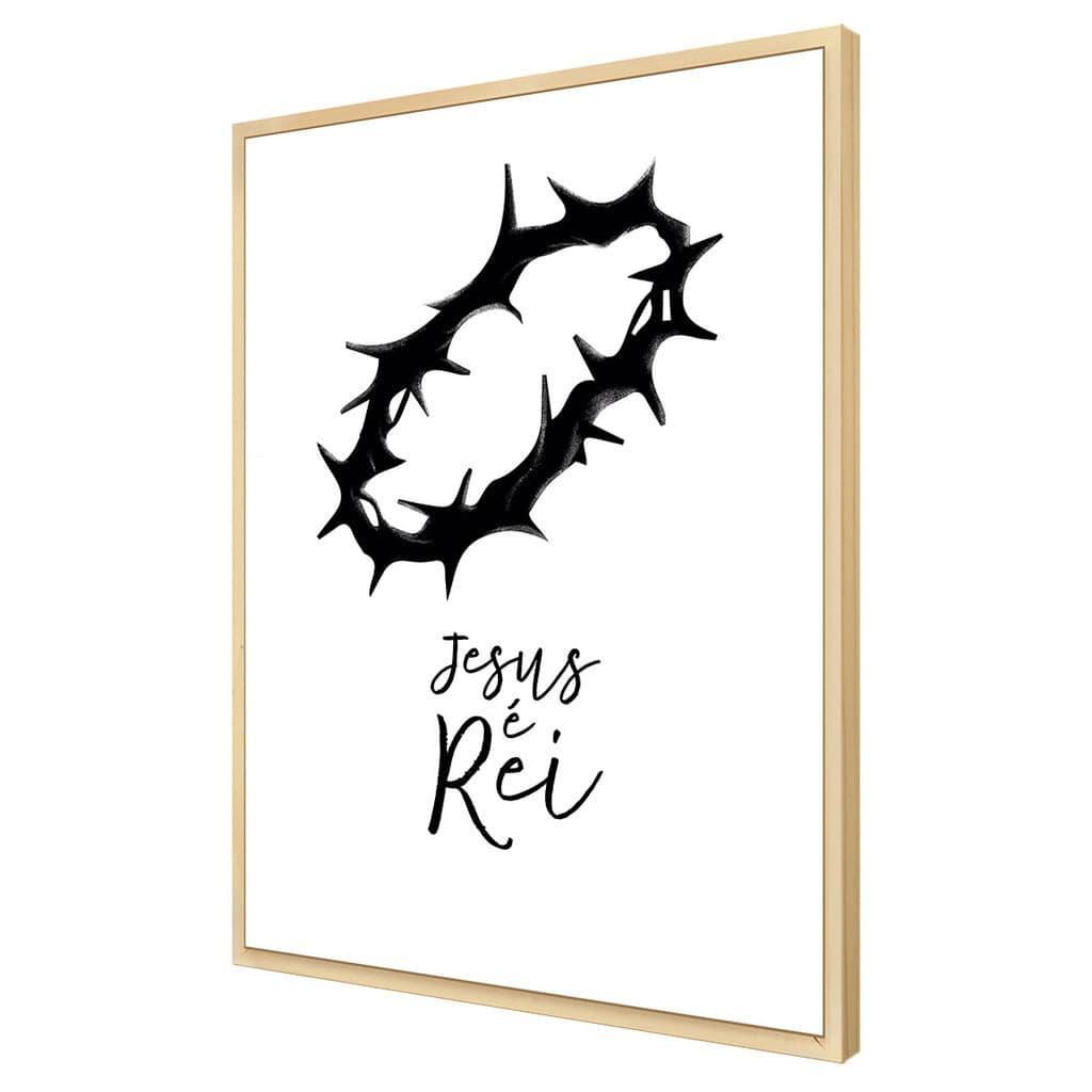 Quadro Religioso Minimalista Jesus é o Rei Para Sala