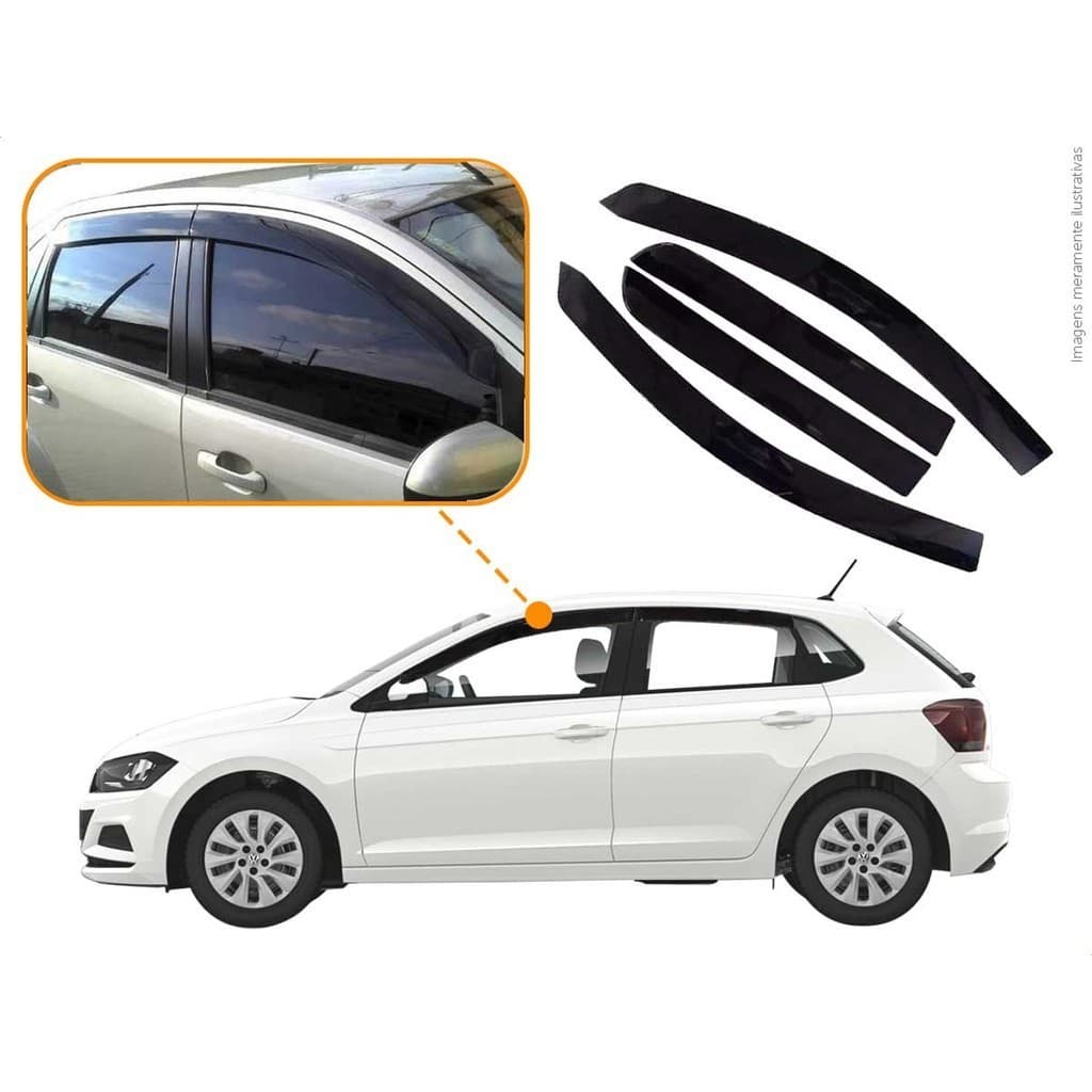Calha Chuva Esportiva Polo Hatch 2018 a 2025 4 Portas
