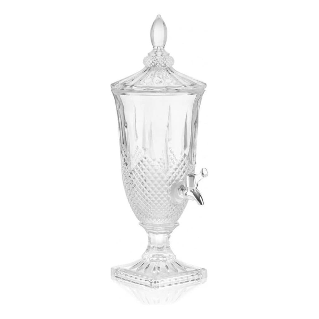 Suqueira Vidro Luxo 2l Suco Água Drink Diamante Com Torneira