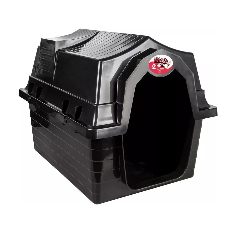 Casa Casinha Cães Cachorro Gatos Pet Home Nº02 Preta - Jel Plast