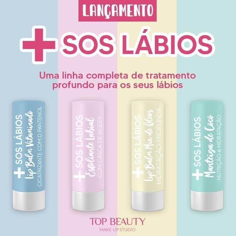 SOS Lábios Lip Balm -  Mix Óleos - Balm Manteiga Coco / Esfoliante Labial/ Casca Nozes /  D-Pantenol
