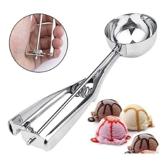 Pegador Concha De Sorvete Bola Colher Em Inox C/ Ejetor