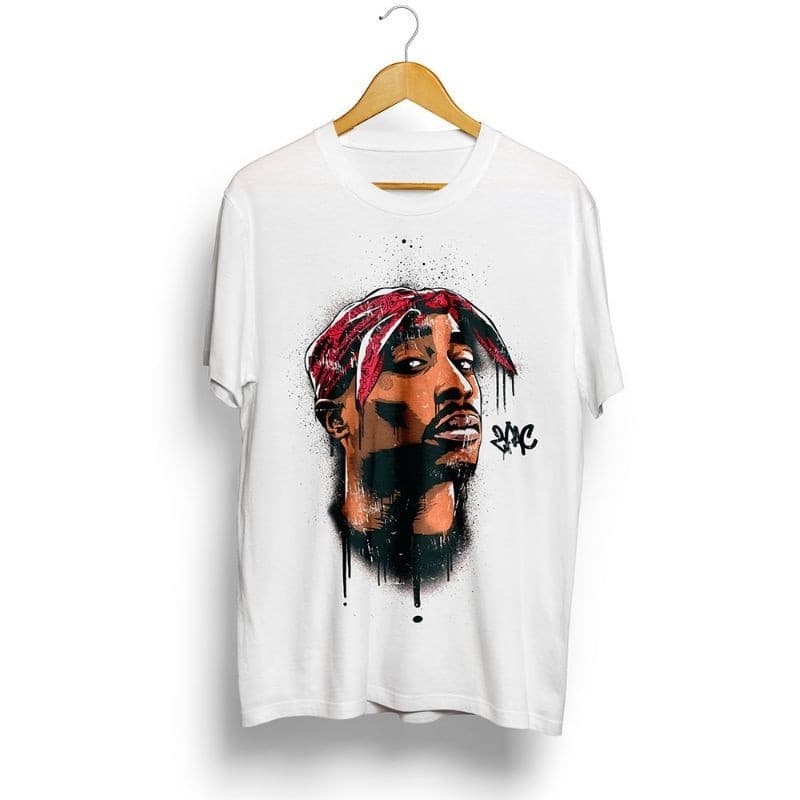 Camiseta Unissex Oversized Plus Size Feminina Masculina 2pac Tupac Black style hip hop