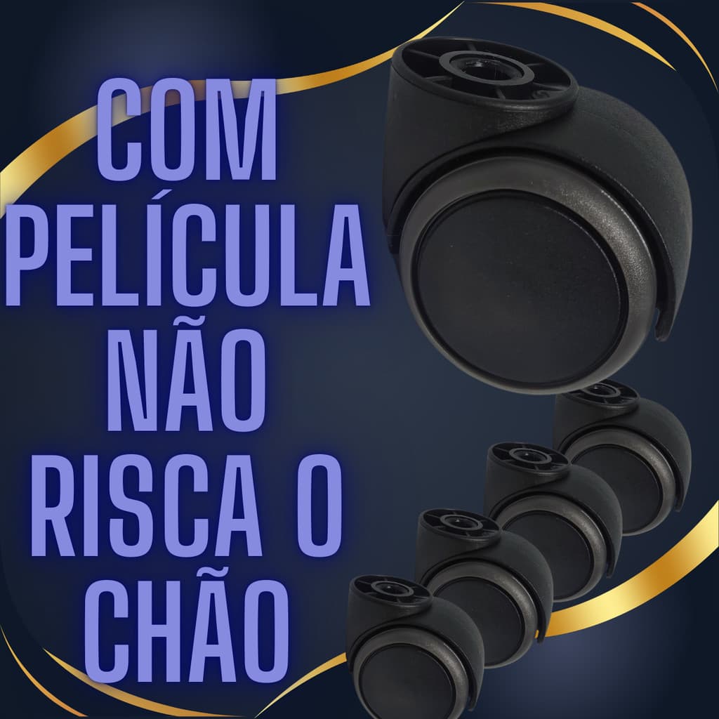 Kit 5 Unidades De Rodízio Rodinhas Cadeira S/pino Antirisco