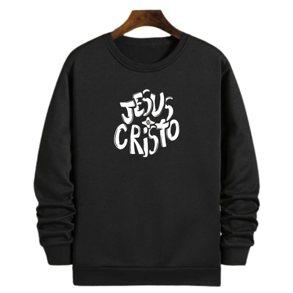 Moletom masculino gola careca estampado Jesus Cristo Distribuidora