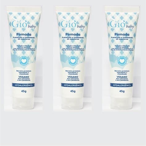 Kit 03 Pomadas Prevenção de Assaduras GIO BABY - 45g