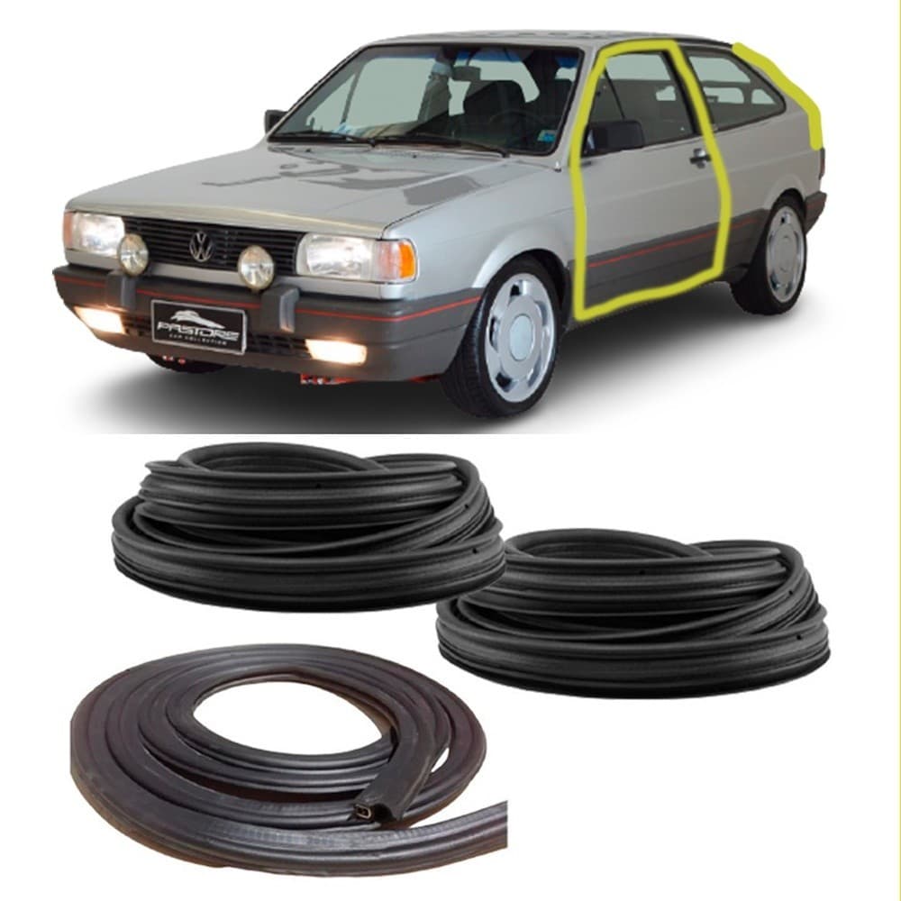 KIT Borrachas 2 Portas e Porta Malas Gol GTS GTI Parati Voyage G1 1980 81 82 83 84 85 86 87 88 89 90 91 92 93 94 95