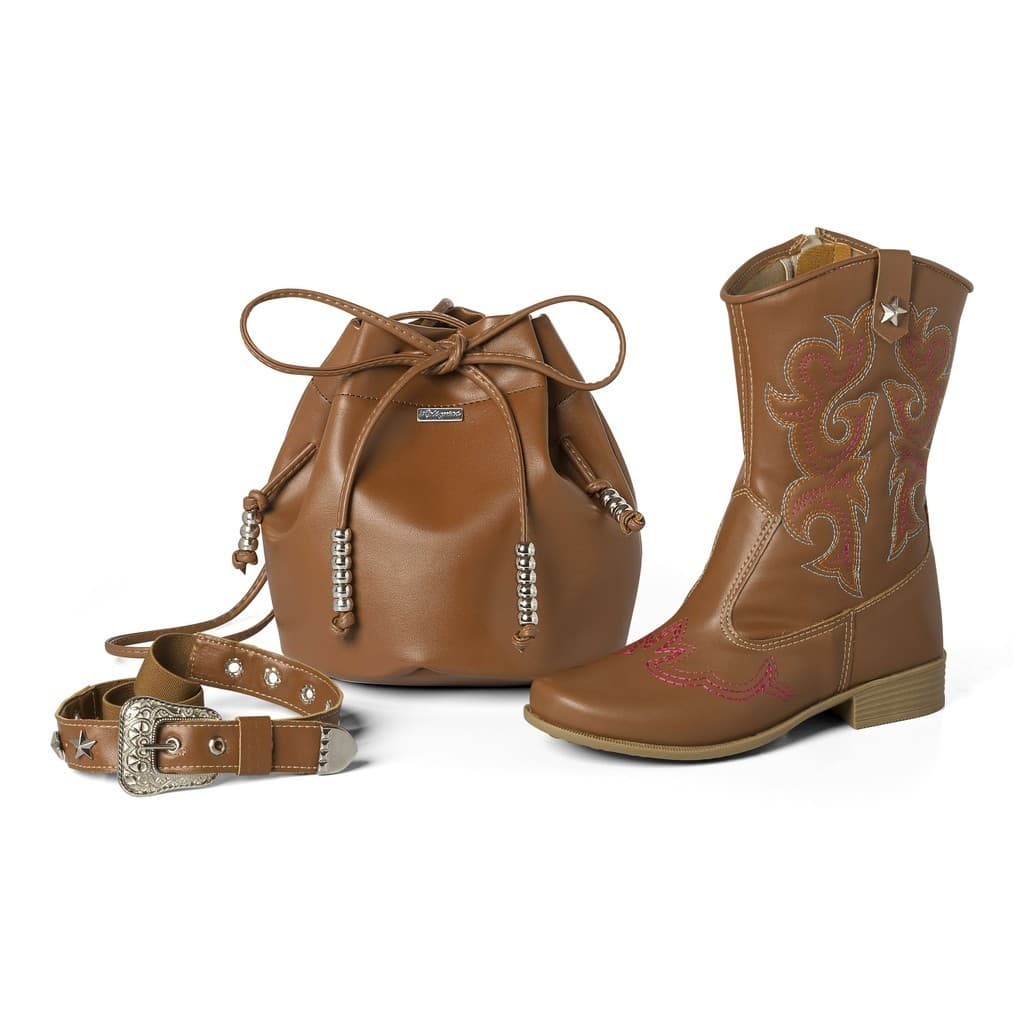 Bota Botina Texana Infantil Feminina Menina Rodeio