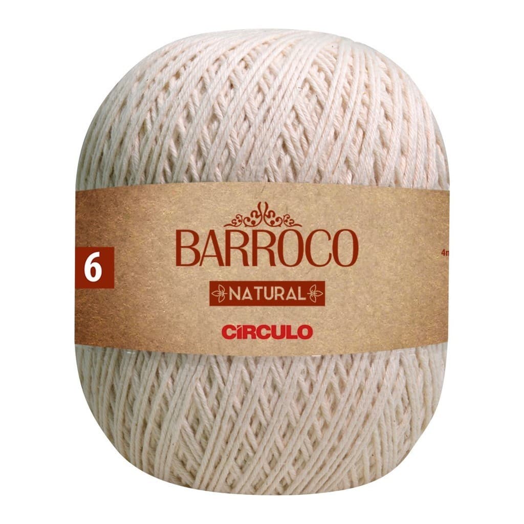 Barbante Barroco Natural Com 4 6 8 10 Fios Linha De Crochê Tricô Círculo 700g