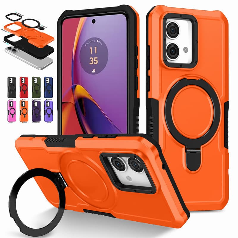 Capa Para Motorola Moto G04 G14 G24 G54 G84 5G G13 G22 E13 E14 E32 Armadura De Choque TPU Suporte De Anéis Macios