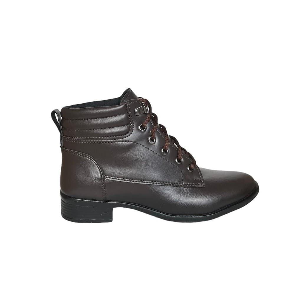 Bota Feminina Cano Curto Médio Amarração Confortavel
