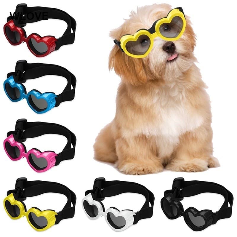 1 Óculos De Sol Em Forma De Coração Para Cachorros , Alça Ajustável Gatos , Acessórios Animais De Estimação (WL2BR0627)