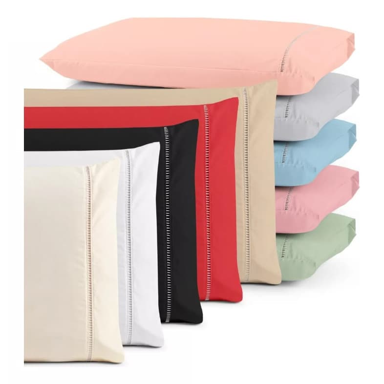 Kit 4 Fronhas 400 Fios Capa Para Travesseiro Detalhe Ponto Palito