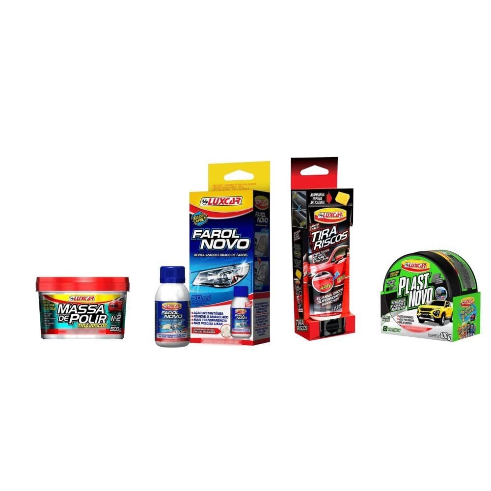 Brilho Total Massa Polir+Tira Riscos+Farol Novo+Renovador