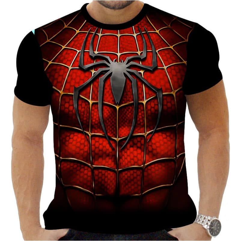 Camiseta Camisa Personalizada Heróis Traje Homem Aranha