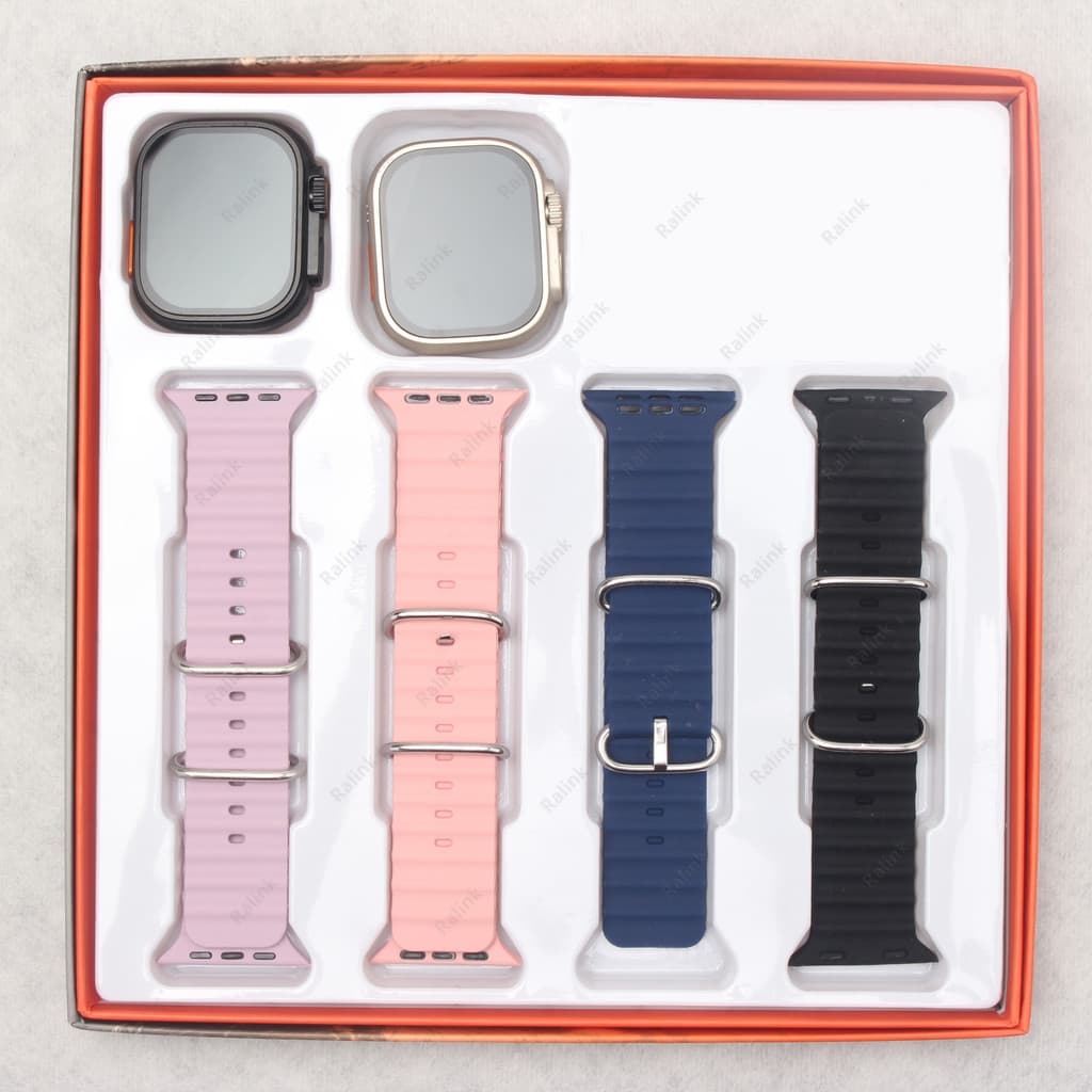 kit 2 Smartwatch 4 in-2 41mm 49mm Presente Relógio Digital ultra De Cardíaca relógio Relógio Masculino Feminino