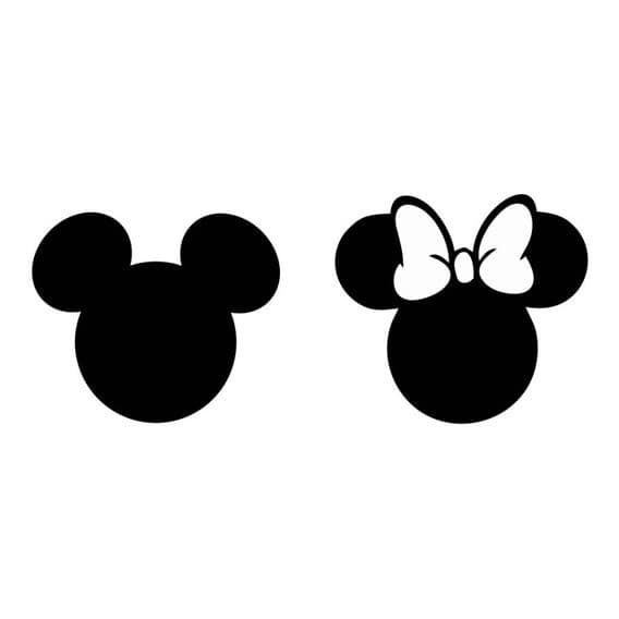 kit 2 Adesivos Decorativo Parede carro moto Mickey Minnie 10x8cm