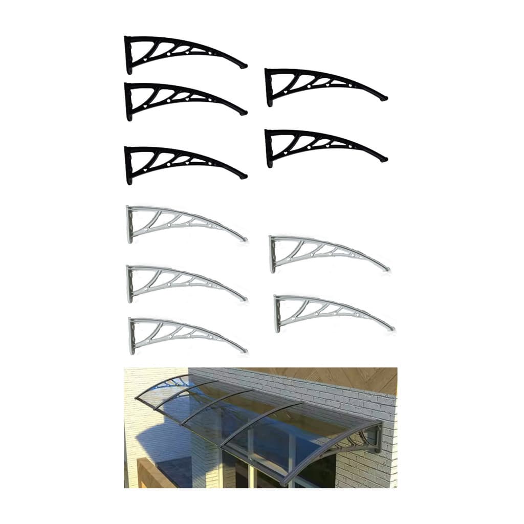 Kit Com 5 Suporte Para Toldo Policarbonato Universal Mão Francesa Abs 60cm