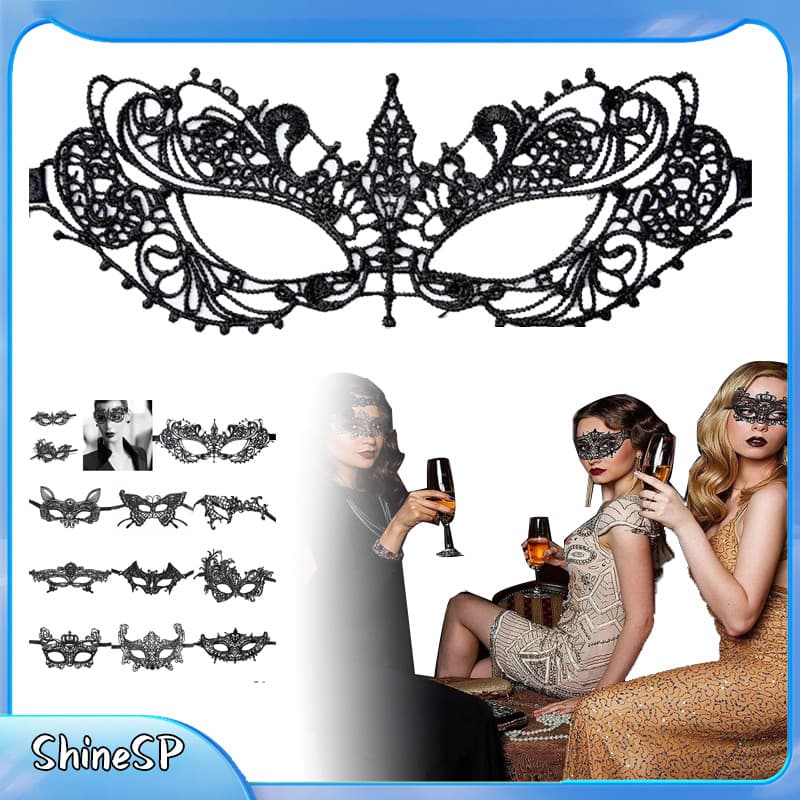 20PCS Mascara Feminina Renda Preta Baile Fantasia Festa Carnaval