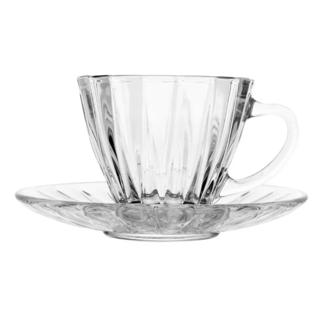 Conjunto 2 Xicaras De Cristal Café Chá Com Pires 90ml Lyor