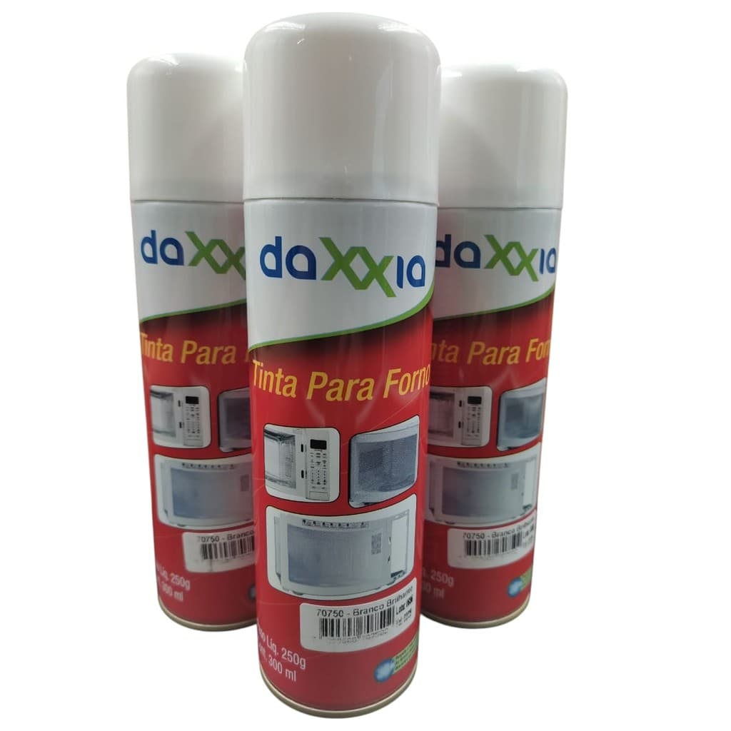 Kit 3 Tintas Daxxia  Alta Temperatura Forno Branco Brilhante