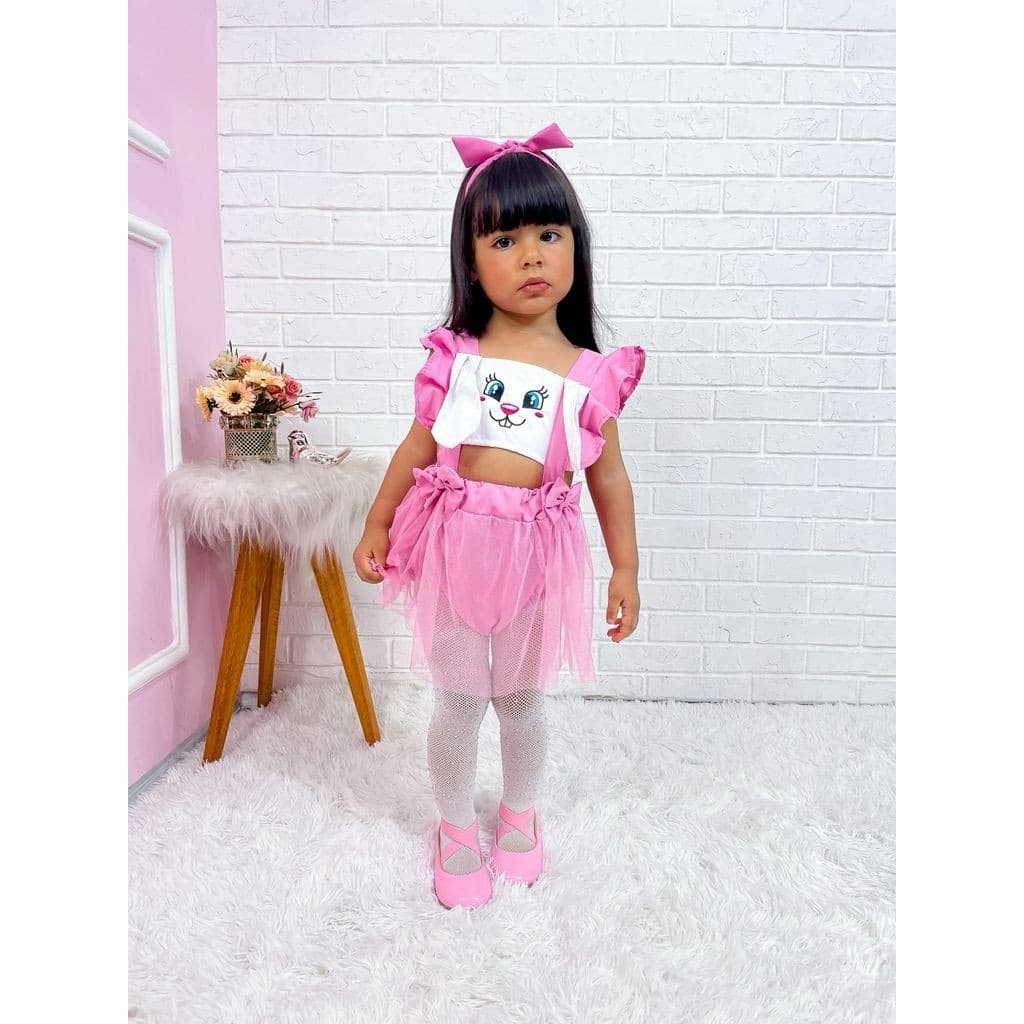 ROMPER MENINA PÁSCOA  INFANTIL BODY TULLR GLITTER