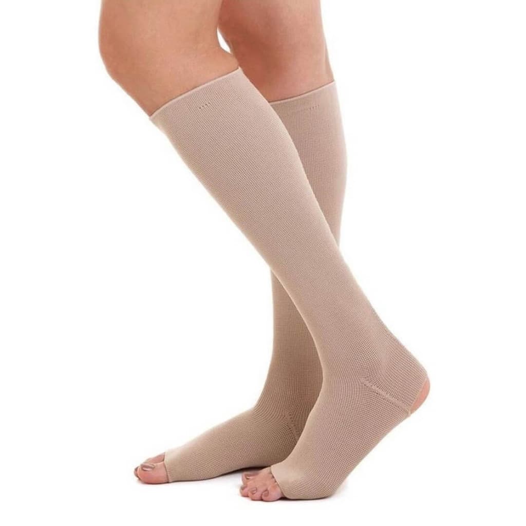 Meia Selecta Classic Malha Plana 3/4 Cor Bege