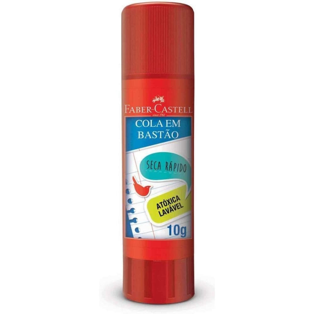 Cola Bastão 10g Faber-Castell Escolar Secagem Rápida e Fácil Aplicação