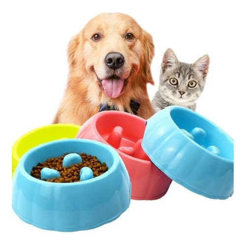 Comedouro Lento Educador Interativo para cachorros Cães Pequeno Porte Comedouro Plástico Pet - Médio