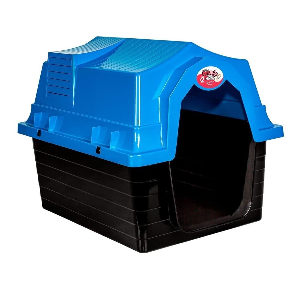 Casa Casinha Cães Cachorro Gatos Pet Home Nº02 Azul - Jel Plast