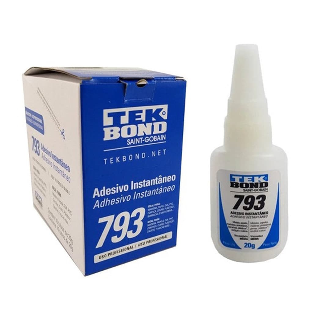 Kit 10 Adesivo Cola Instantâneo 793 20g Tek Bond