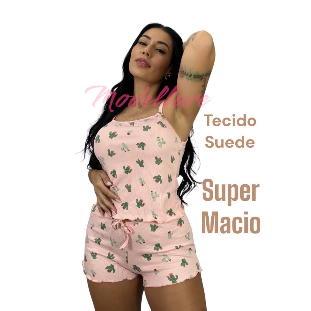 Kit 2 Baby Doll Pijama Suede Confortável