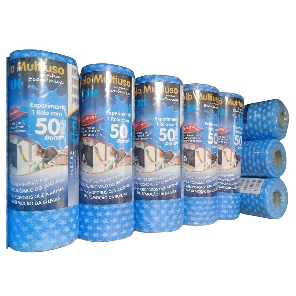 KIT 04 Rolos de 50 Panos Multiuso - 4.PERFEX
