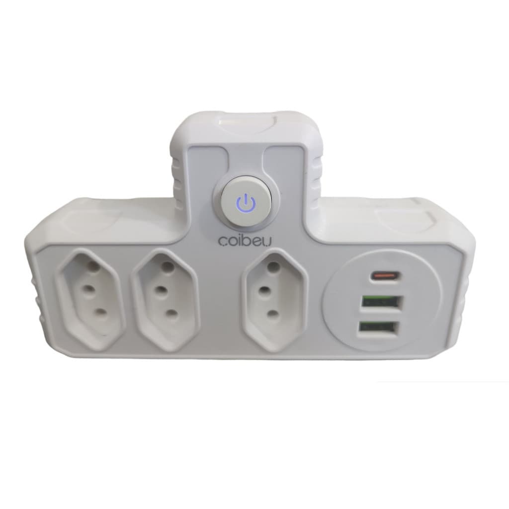 Extensão de Tomada com USB-A e Tipo-C